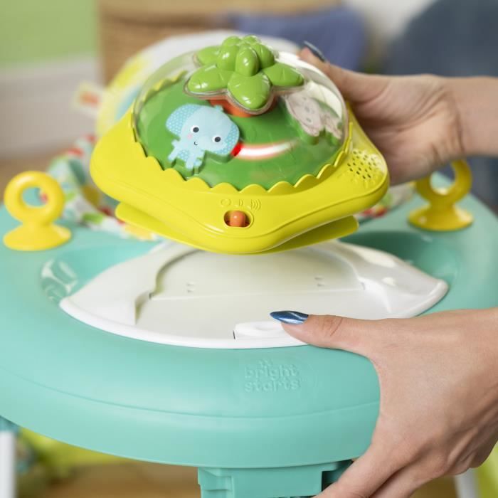 BRIGHT STARTS Trotteur bébé évolutif et pliable 2-en-1 - Wanderlights - Jouet d'éveil amovible, Musique, Hauteur Réglable