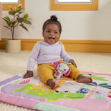 BRIGHT STARTS Tapis de sol éveil bébé évolutif pliable- Jungle Rose- arche avec jouets sensoriels et musicaux, miroir
