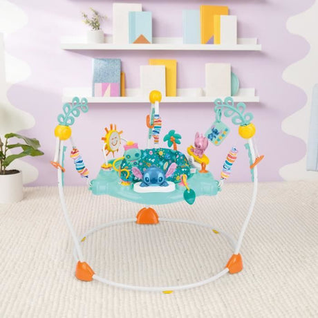 DISNEY BABY -STITCH- Aire d'éveil bébé multi-jouets, siege sauteur a rebonds évolutif, pivotant a 360°  10 jeux interactives Disney