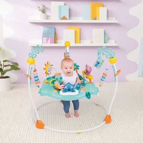DISNEY BABY -STITCH- Aire d'éveil bébé multi-jouets, siege sauteur a rebonds évolutif, pivotant a 360°  10 jeux interactives Disney