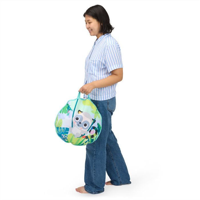 BRIGHT STARTS- Piscine à Balles Rainforest pliable avec sac de transport inclus, 20 balles