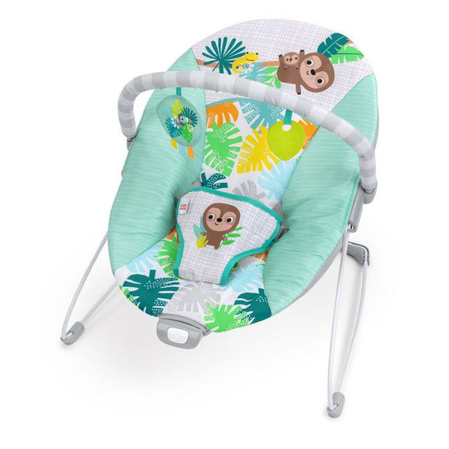 BRIGHT STARTS Transat bébé vibrant Wild Wonders- Arche avec jouets d'éveil amovible, Harnais 3 points