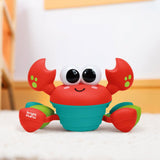 BRIGHT STARTS Crabe qui marche, Jouet bébé 6M+, jouet musical, jouet de motricité globale et fine, capteurs a obstacle, rouge