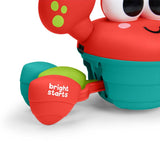 BRIGHT STARTS Jouet bébé 6M+ Crabe musical à poursuivre, jouet de motricité globale et fine, capteurs à obstacle, rouge