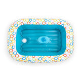 BRIGHT STARTS- Baignoire gonflable avec pompe intégré, 8 balles de jeu et bouche d'évacuation