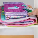 BRIGHTS STARTS Petit tapis d'éveil bébé pliable rose, arche de jeux, 5 jouets bébé, miroir, cartes, boulier et anneau de dentition