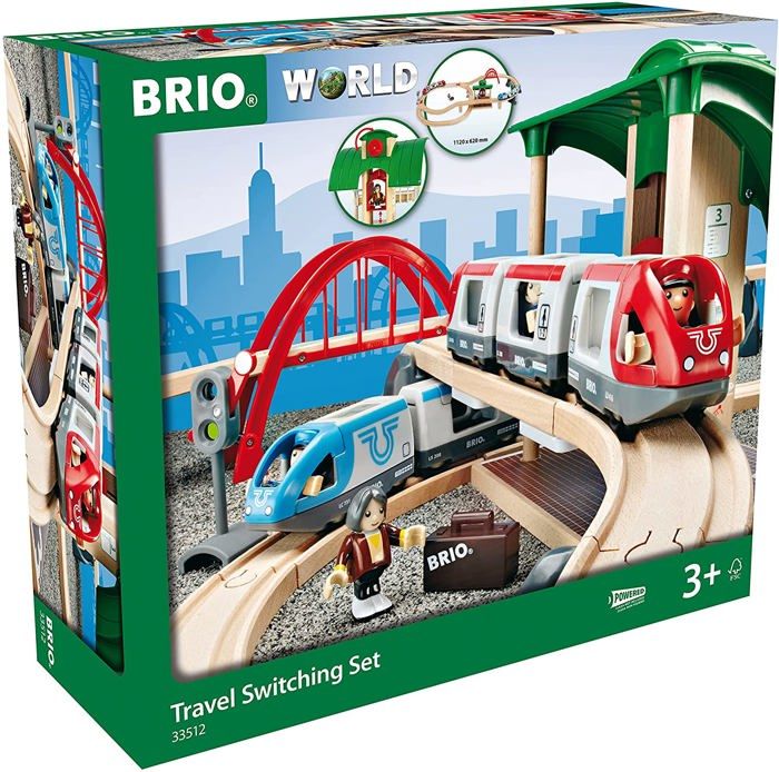 Brio World Circuit Plateforme Voyageurs - Coffret complet 42 pieces - Circuit de train en bois - Ravensburger - Des 3 ans - 33512