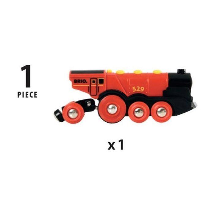 Locomotive Rouge Puissante a piles BRIO - Circuit de train en bois - Ravensburger - Des 3 ans - 33592