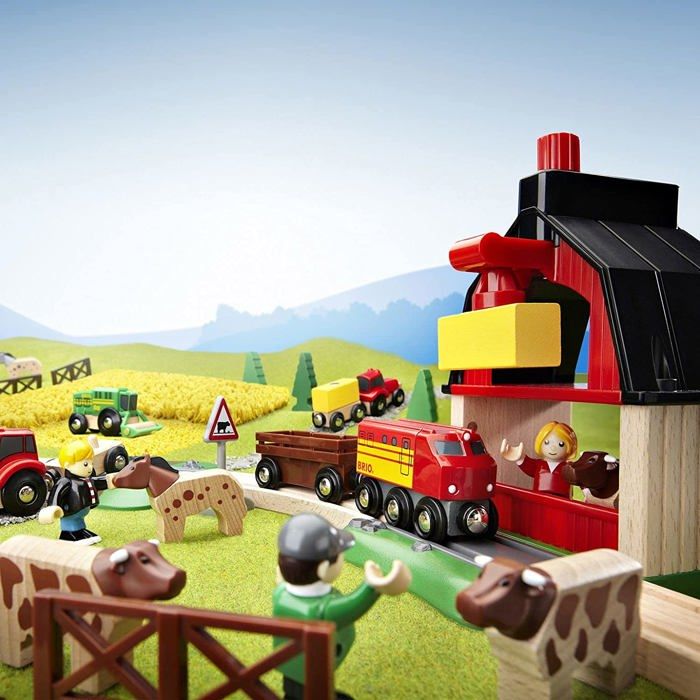 Circuit de la Ferme en bois BRIO - Coffret complet 20 pieces - Ravensburger