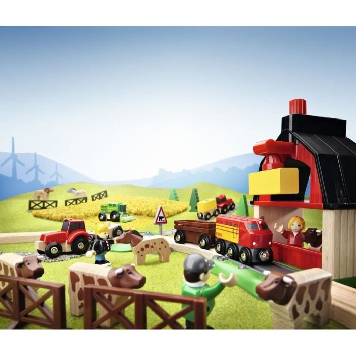 Circuit de la Ferme en bois BRIO - Coffret complet 20 pieces - Ravensburger