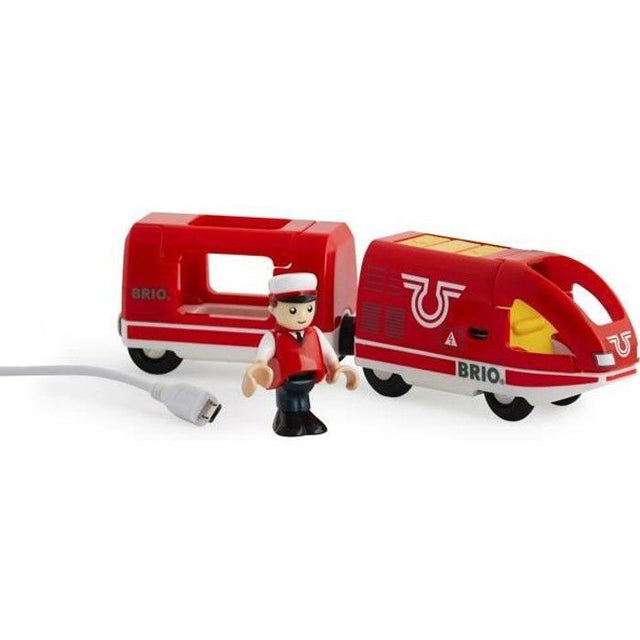 Train de Voyageur Rechargeable BRIO - Circuit de train en bois - Ravensburger - Rouge - Mixte des 3 ans