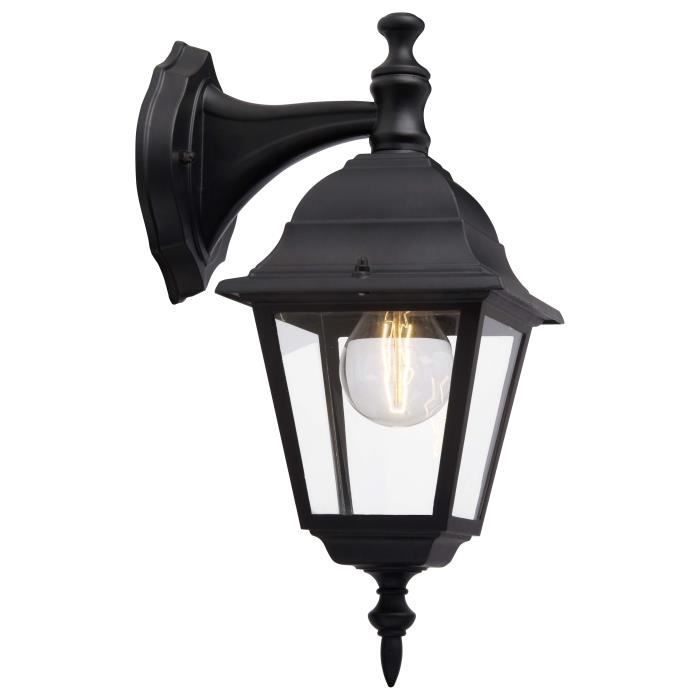 BRILLIANT NEWPORT outdoor wall light - black metal/glass E27 1x60W