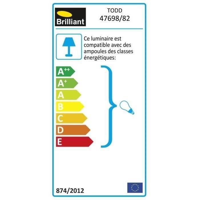 Applique extÈrieure avec dÈtecteur TODD Acier - Brilliant - 1x60W - Halogene