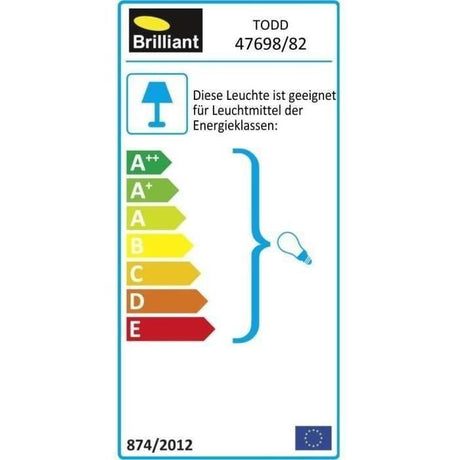 Applique extérieure avec détecteur TODD Acier - Brilliant - 1x60W - Ampoule incandescente non fournie (E27)
