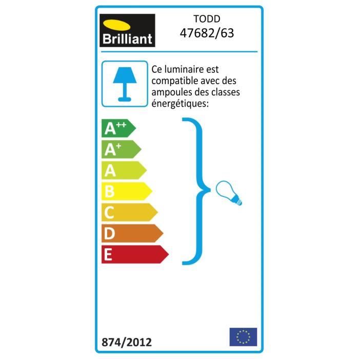 Applique murale extÈrieure Todd - BRILLIANT - H29cm - Anthracite - 60W - Lignes galbÈes