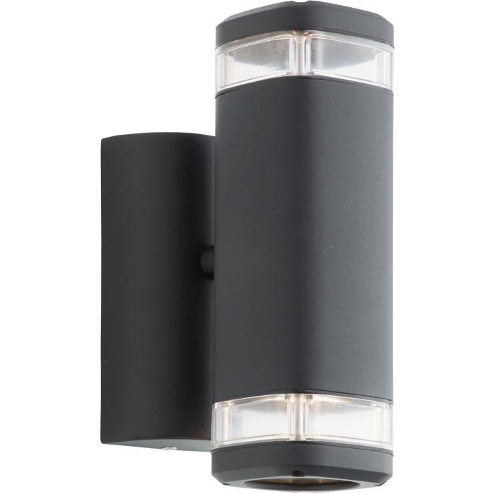 Outdoor wall light up &amp; down - BRILLIANT - JANDY - Metal/glass - Black - GU10 max 2x18W