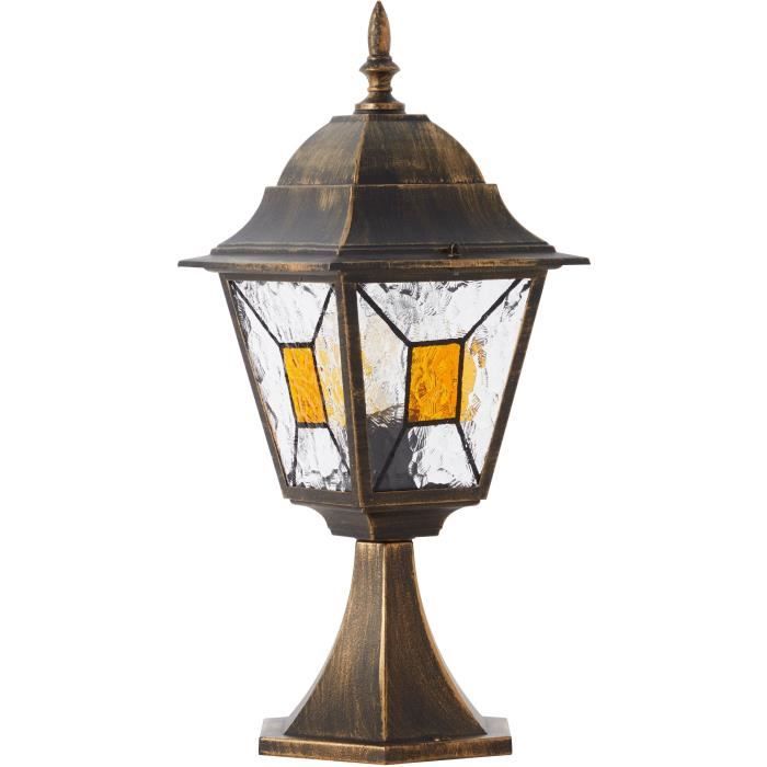 Borne extérieure JANEL - BRILLIANT - noir doré - métal/verre - E27 max 60W - IP44