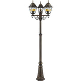 Lampadaire extérieur JANEL - BRILLIANT - noir doré - métal/verre - 3x60W - IP44