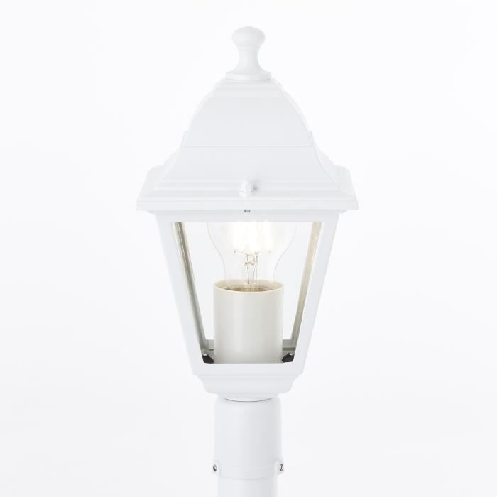 Lampadaire extÈrieur - BRILLIANT - NISSIE - Blanc - MÈtal/Verre - 1xE27 60W - IP44