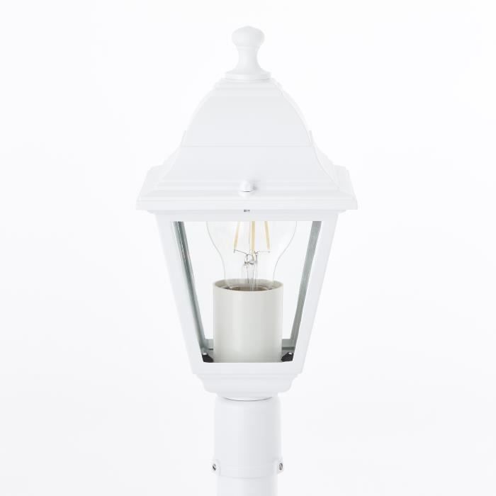 Lampadaire extÈrieur - BRILLIANT - NISSIE - Blanc - MÈtal/Verre - 1xE27 60W - IP44