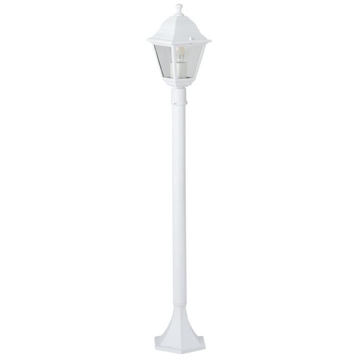 Lampadaire extÈrieur - BRILLIANT - NISSIE - Blanc - MÈtal/Verre - 1xE27 60W - IP44