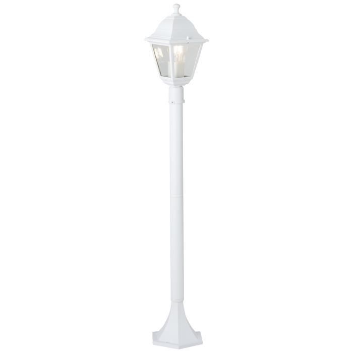 Lampadaire extÈrieur - BRILLIANT - NISSIE - Blanc - MÈtal/Verre - 1xE27 60W - IP44