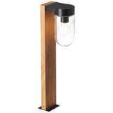 Borne extÈrieure CABAR - BRILLIANT - bois foncÈ/noir - mÈtal/verre E27 1x40W