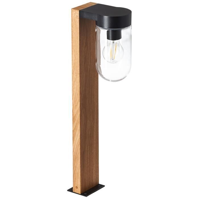 Borne extérieure CABAR - BRILLIANT - bois foncé/noir - métal/verre E27 1x40W