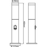 Potelet extérieur avec détecteur de mouvement DODY E27 - BRILLIANT - Noir - Certification IP44