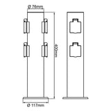 BRILLIANT - DODY Borne avec 4 prises noir mÈtal/plastique E27 LED xW IP44 - Jardin - ExtÈrieur - Electrique