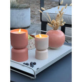 Lampe de table d'extérieur - BRILLIANT - LOVERE - Forme bougie - Plastique - 3 W - Beige et brun clair