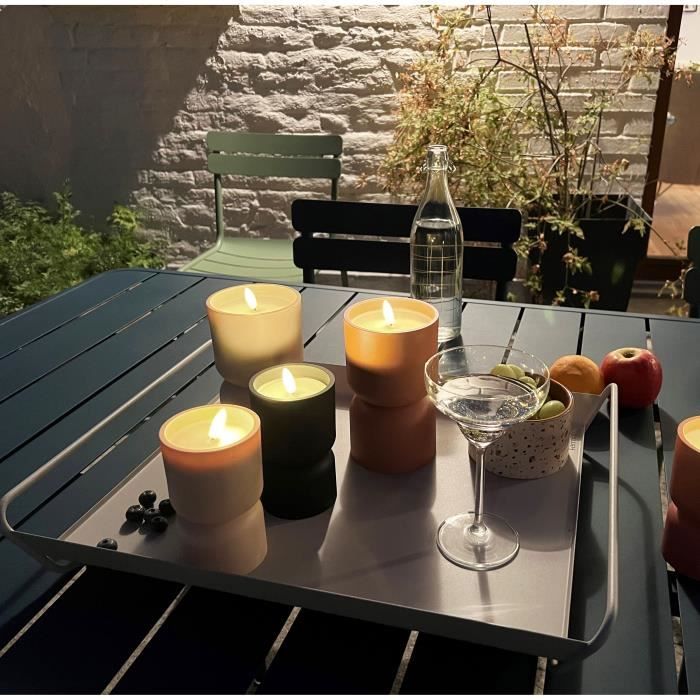 Lampe de table d'extérieur- BRILLIANT - LOVERE - Plastique - 3 W - Forme bougie - Beige et brun clair