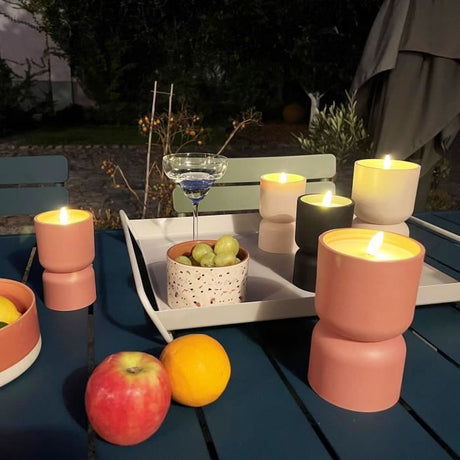 Lampe de table d'extérieur - BRILLIANT - LOVERE - Forme bougie - Plastique - 3 W - Terre cuite
