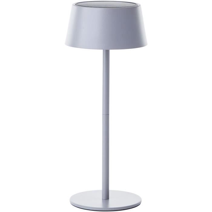 Lampe de table d'extÈrieur - BRILLIANT - PICCO - LED et solaire - MÈtal et plastique - 5 W - Gris dÈpoli