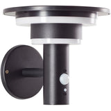 Applique extérieure - BRILLIANT - GARVINA - LED et solaire - Détecteur de mouvement - Acier inoxydable et plastique - 4 W - Noir