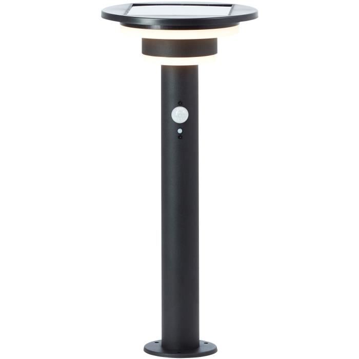 Outdoor bollard - BRILLIANT - GARVINA - LED and solar - Motion detector - Stainless steel and plastic - 4 W - Black