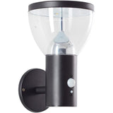 Applique extérieure - BRILLIANT - TULIP - LED et solaire - Détecteur de mouvement - Acier inoxydable et plastique - 4 W - Noir