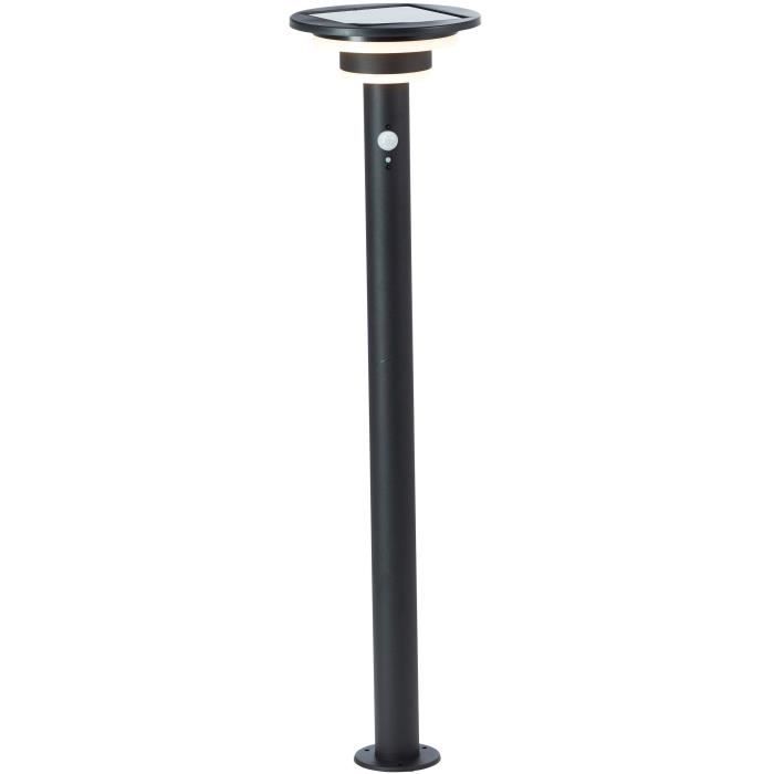 Outdoor bollard - BRILLIANT - GARVINA - LED and solar - Motion detector - Stainless steel and plastic - 4 W - Black