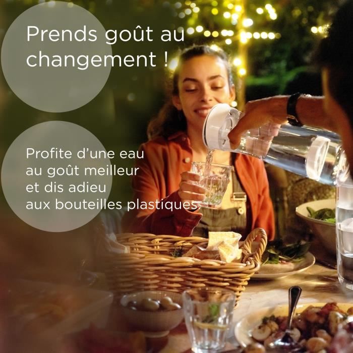 Bouteille filtrante BRITA - Fill & Serve Gris - Capacité 1,3L - 1 filtre MicroDisc inclus