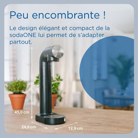 Machine a soda BRITA - SodaONE Blanche - 1 Bouteille 1L et 1 Cylindre de CO2 inclus