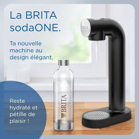 Machine a soda BRITA - SodaONE Blanche - 1 Bouteille 1L et 1 Cylindre de CO2 inclus