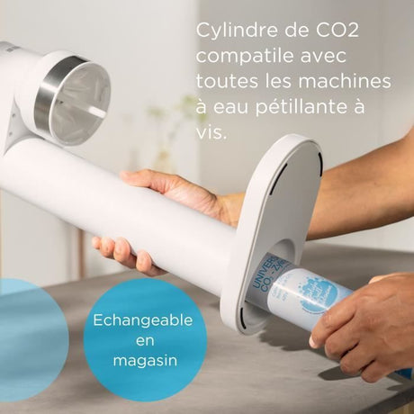 Machine a soda BRITA - SodaTRIO Blanche - 1 Bouteille 1L et 1 Cylindre de CO2 inclus