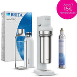 Machine a soda BRITA - SodaTRIO Blanche - 1 Bouteille 1L et 1 Cylindre de CO2 inclus