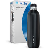 Bouteille isotherme BRITA - Compatible SodaTRIO - Capacité 1L - Acier Inoxydable - Noire