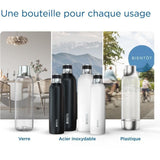 Bouteille isotherme BRITA - Compatible SodaTRIO - Capacité 1L - Acier Inoxydable - Noire