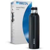Bouteille isotherme BRITA - Compatible SodaTRIO - Capacité 0,65L - Acier Inoxydable - Noire