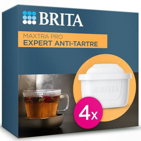 Cartouche BRITA - MAXTRA PRO Expert Anti Tartre - Pack de 4 - Jusqu'a 600L d'eau filtrée