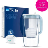 Carafe filtrante en verre BRITA - Model One bleue - Capacité 2,5L dont 1,5L d'eau filtrée - 1 Cartouche Maxtra Pro All-In-1 incluse
