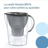 Carafe filtrante BRITA - Marella Graphite - Capacité 2,4L dont 1,4L d'eau filtrée - 1 Cartouche Maxtra Pro All-In-1 incluse