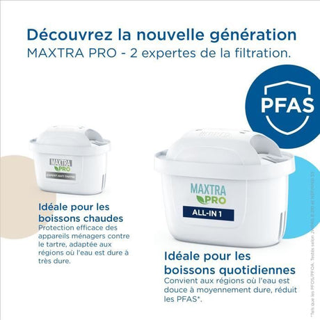 Carafe filtrante BRITA - Marella Bleu XL - Capacité 3,5L dont 2,5L d'eau filtrée - 1 Cartouche Maxtra Pro All-In-1 incluse
